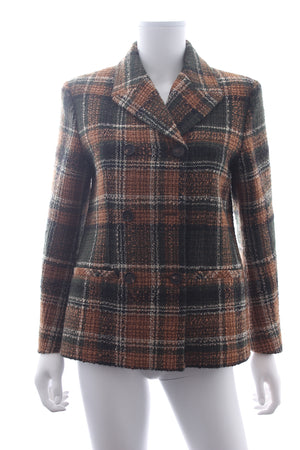 Mulberry Check Wool Double Breasted Jacket