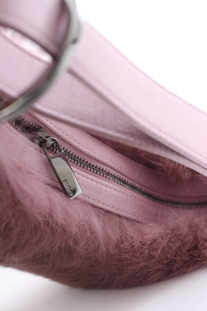 Vintage Gucci Tom Ford Fur-Trimmed Satin Mini Bag