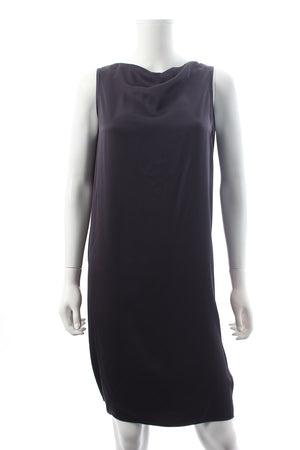 Lanvin Les 10 Ans Sleeveless Draped Back Satin Dress