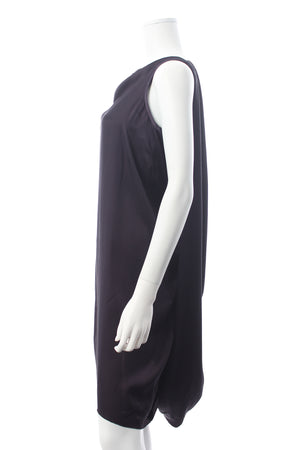 Lanvin Les 10 Ans Sleeveless Draped Back Satin Dress