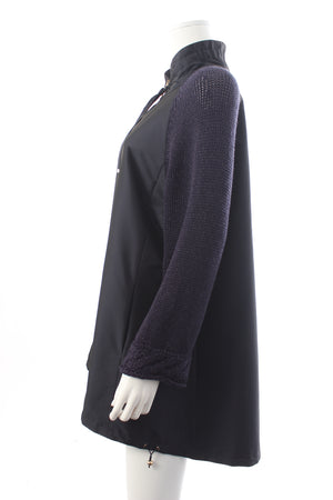 Herno Knitted-Sleeve Zippered Coat