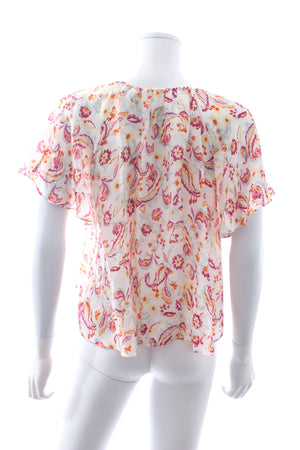 Isabel Marant Penelope Floral Printed Satin-Jacquard Top