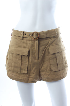 Zimmermann Brighton Belted Linen and Cotton-Blend Shorts