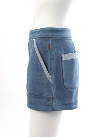 Chloe Two-Tone Denim Shorts