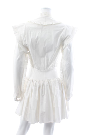 Alaïa Ruffled Cotton Poplin Mini Dress - Runway Collection