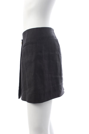 Anine Bing Natalia Linen Wrap Front Mini Skirt