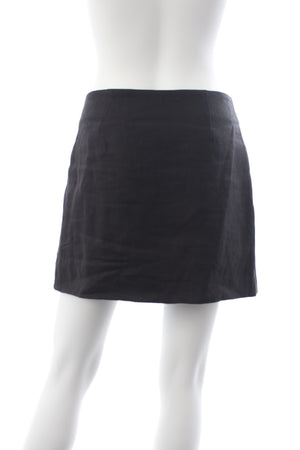 Anine Bing Natalia Linen Wrap Front Mini Skirt