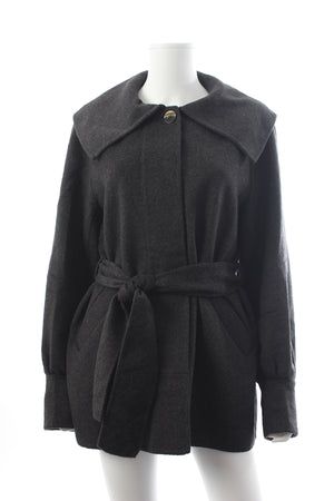 Ganni Belted Wool-Blend Jacket