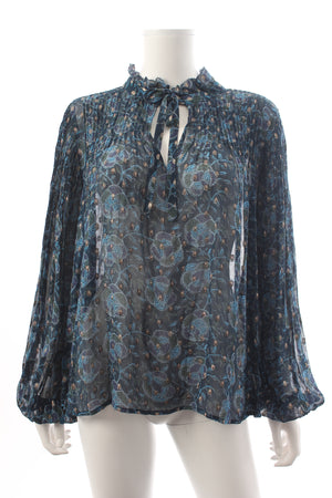 SEA New York Positano Pintuck Printed Blouse