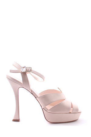 Roger Vivier Viv Bling Satin Platform Sandals