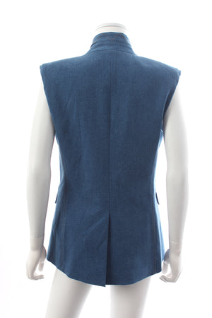 Veronica Beard Amika Double-Breasted Denim Vest - Runway Collection