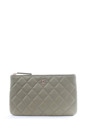 Chanel Classic CC Lambskin Leather Zipped Pouch