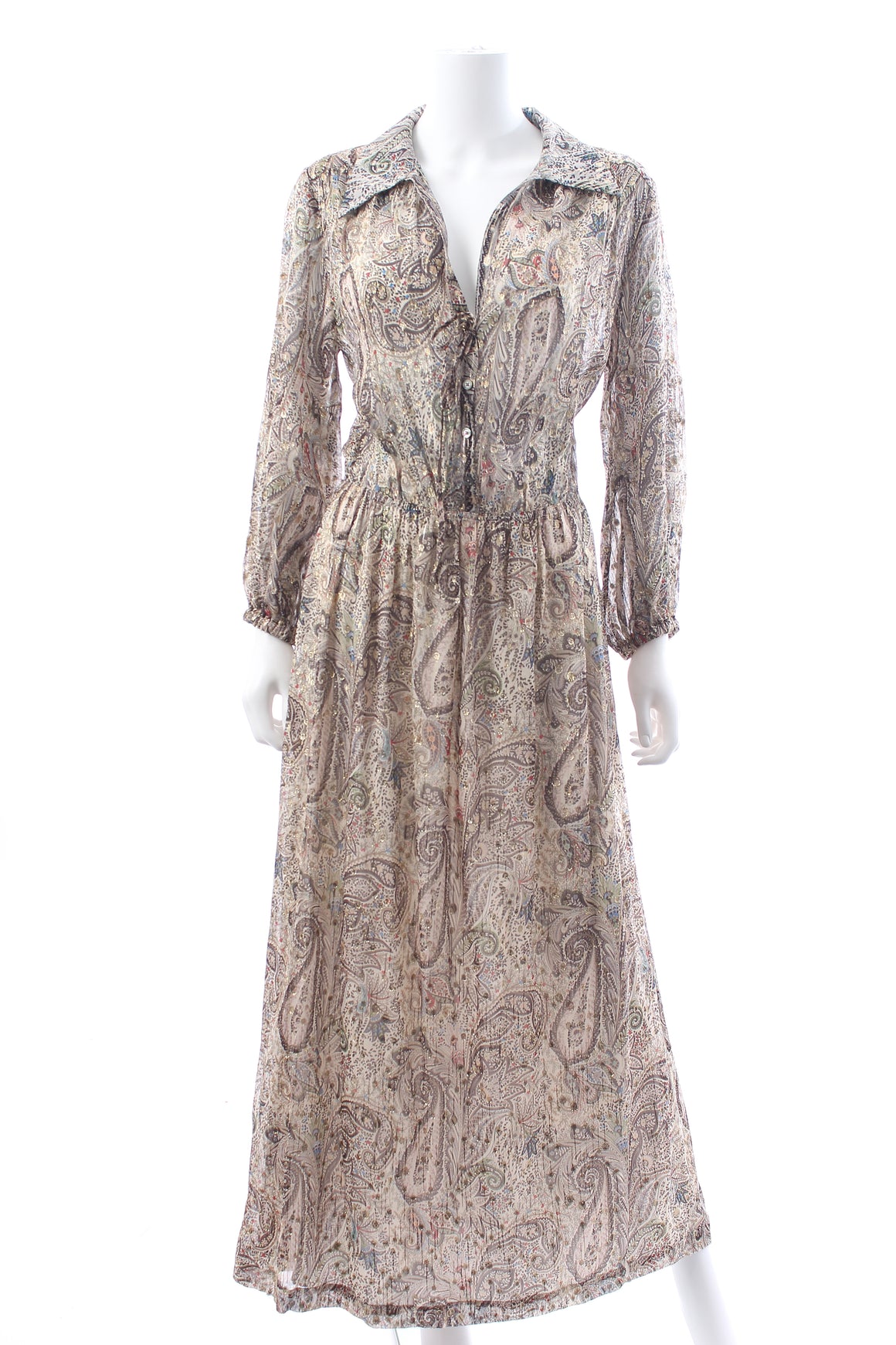 Zadig & Voltaire Reeva Paisley Printed Metallic Silk Maxi Dress