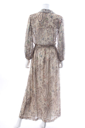 Zadig & Voltaire Reeva Paisley Printed Metallic Silk Maxi Dress