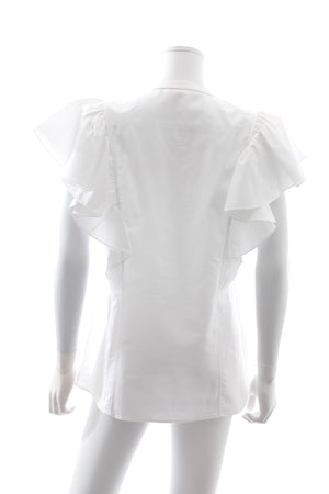 Chloe Ruffle Sleeve Cotton Blouse