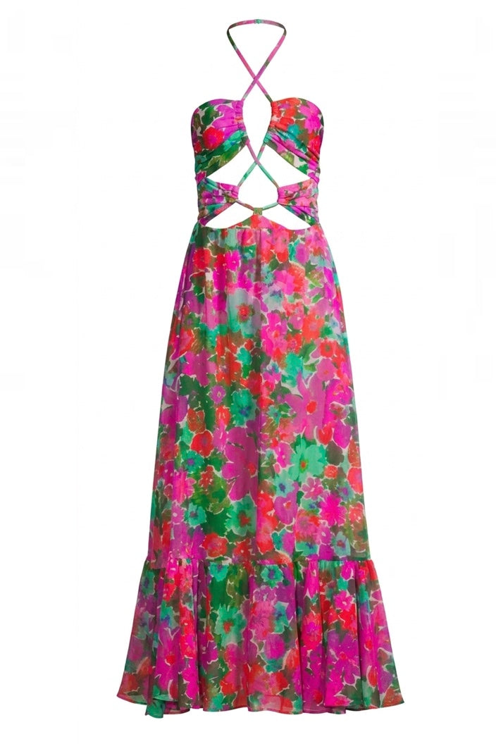 PatBO Gabi Lace Up Beach Dress / Pink