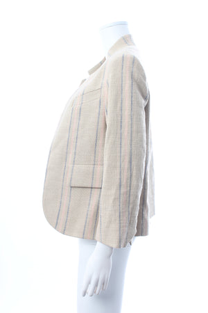 Zadig & Voltaire Verys Toile Striped Cotton and Linen-Blend Blazer