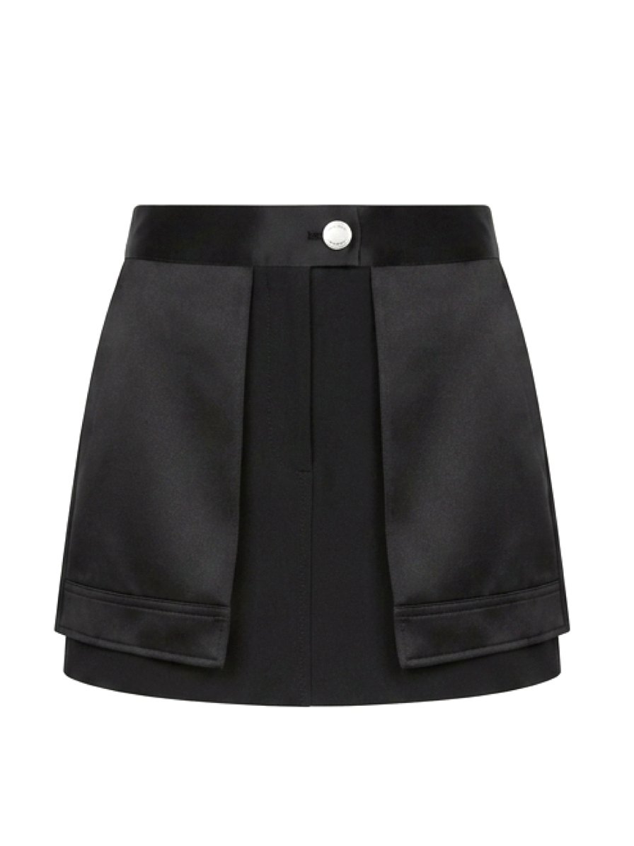 Helmut Lang Inside-Out Satin and Crepe Mini Skirt