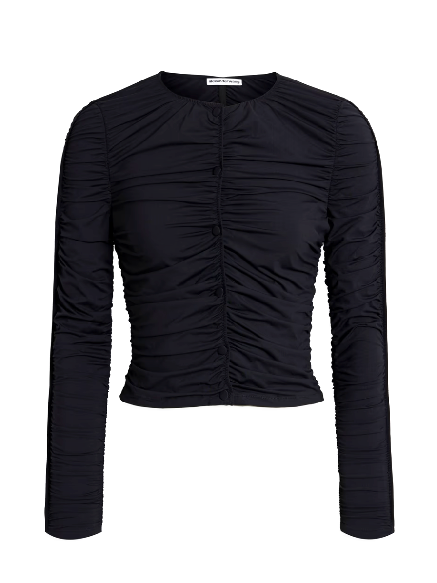 Alexander Wang Stretch-Jersey Ruched Cardigan