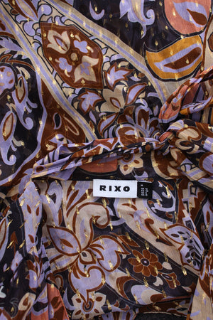 RIXO Jovie Metallic Printed Blouse