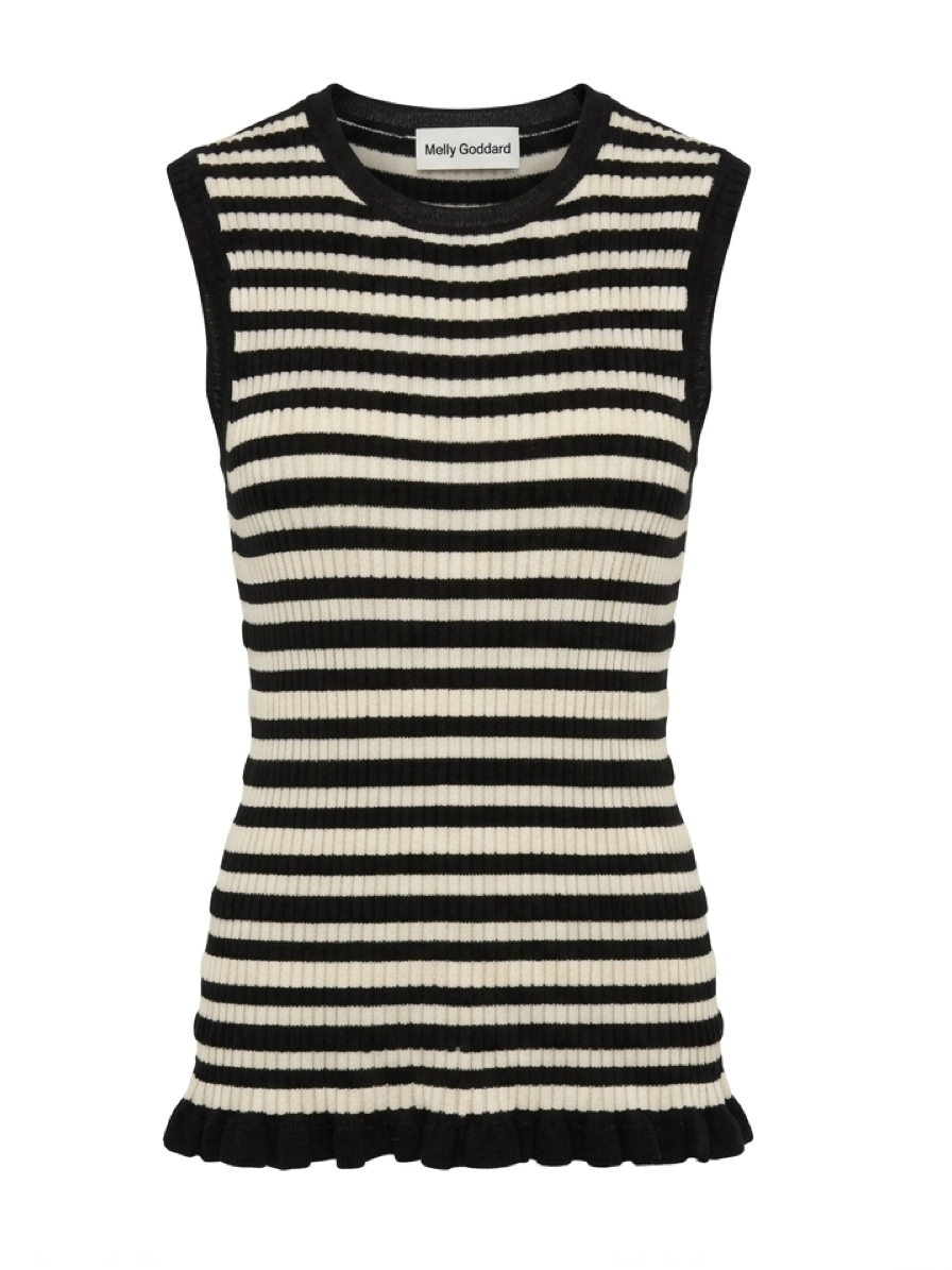 Molly Goddard Sleeveless Striped Ribbed-Knit Top