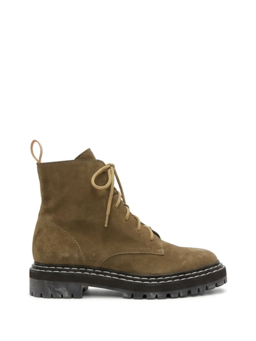 Proenza Schouler Suede Lace Up Combat Ankle Boots