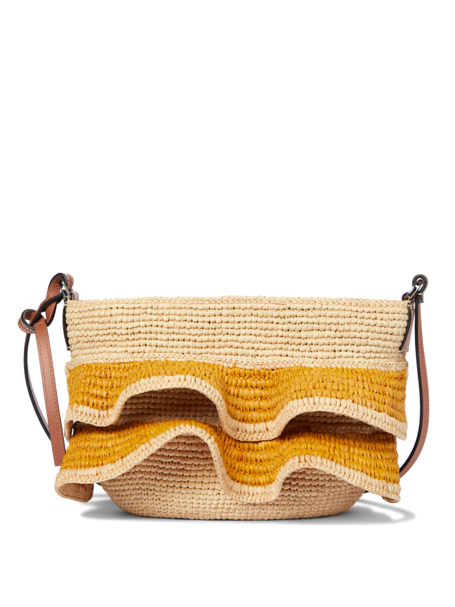 Loewe Paula's Ibiza Ruffle Raffia Crossbody Bag