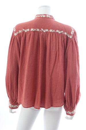 Isabel Marant Etoile Giovana Embroidered Cotton Blouse