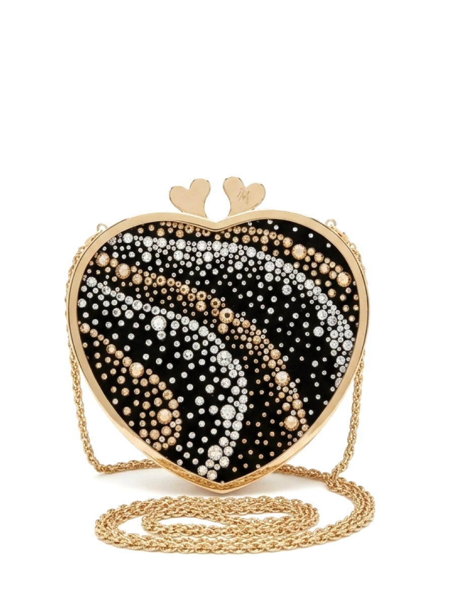 Zuhair Murad Crystal Embellished Heart Box Clutch Bag