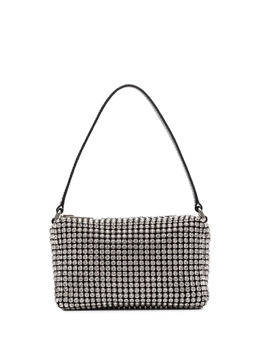 Alexander Wang Heiress Pouch Bag in White Crystal