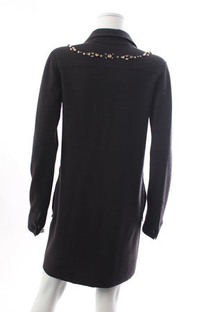 Lanvin Embellished Wool Collared Dress