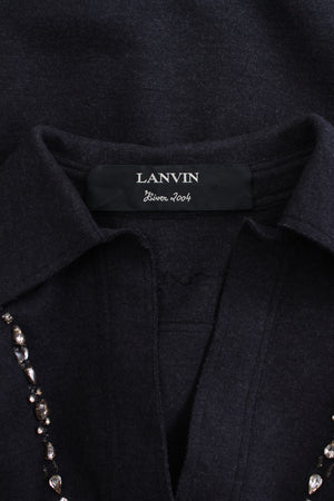 Lanvin Embellished Wool Collared Dress