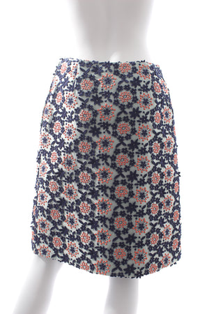 Prada Flower Embroidered Skirt