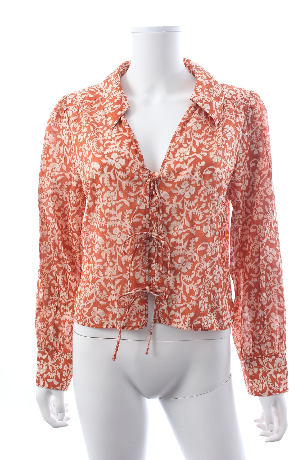 RIXO Nessa Floral Printed Cotton Blouse