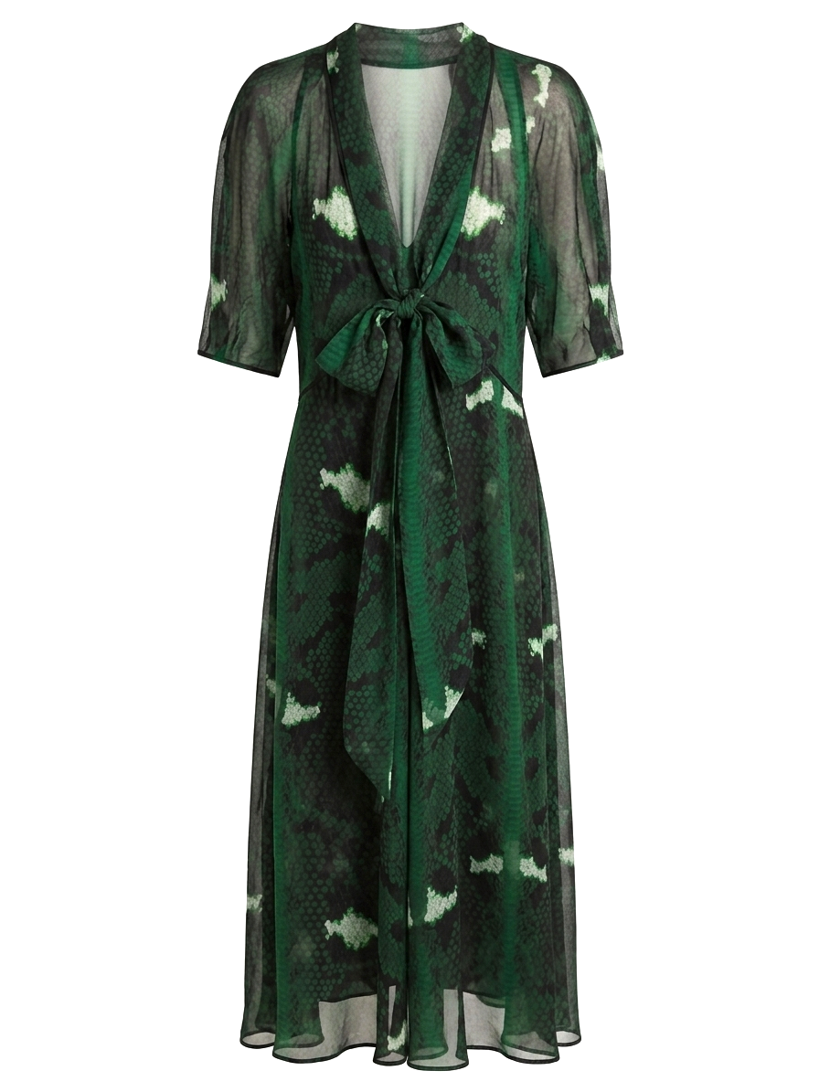 Petar Petrov Snake Print Silk Dress