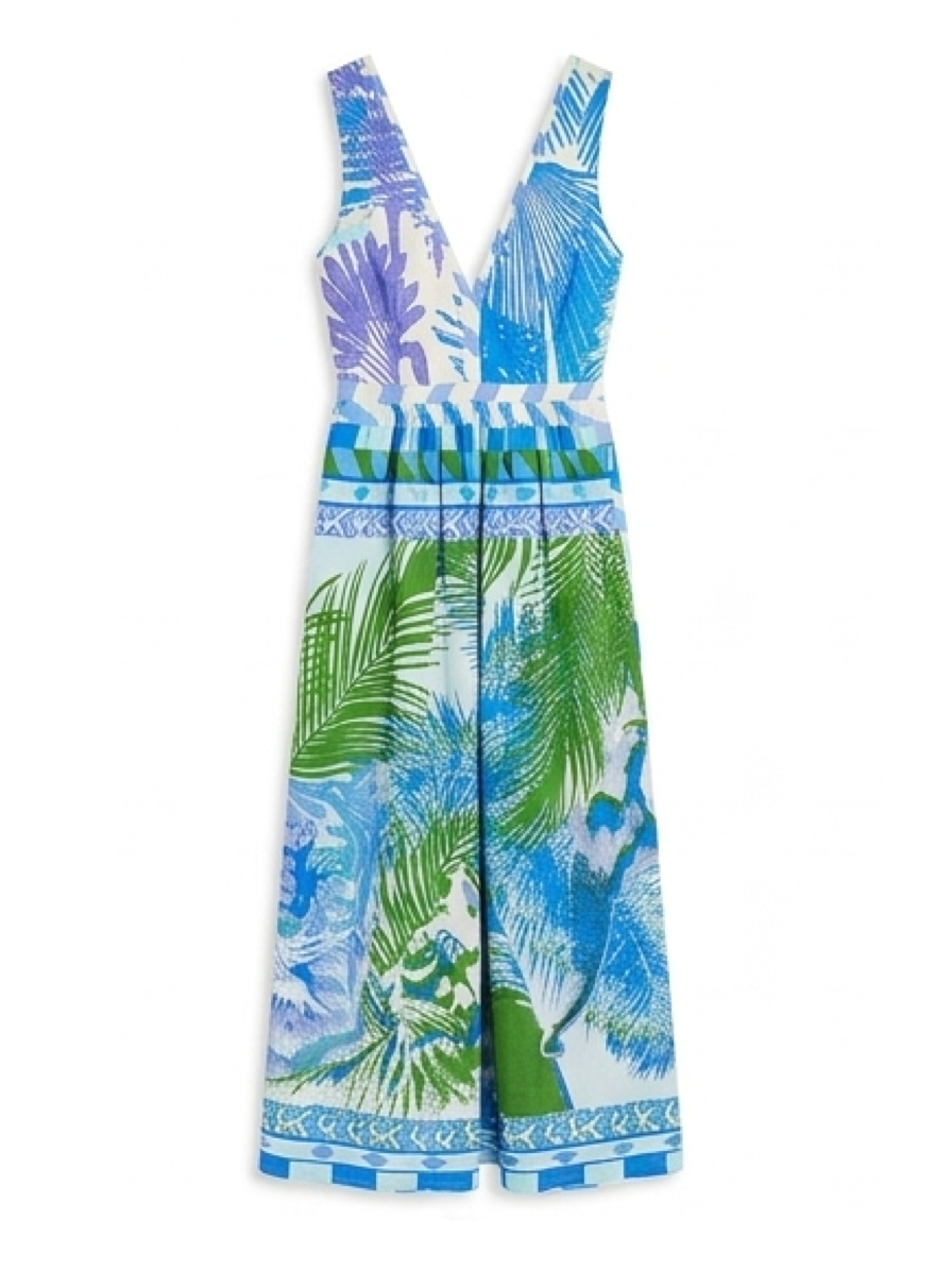 Emporio Sirenuse Positano Sophie Printed Cotton Maxi Dress