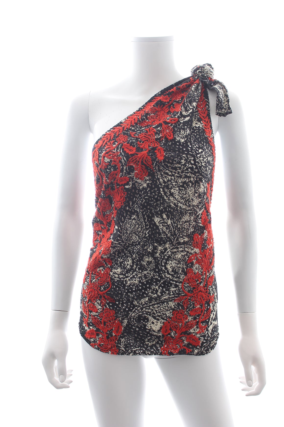 Isabel Marant Embroidered Cotton One-Shoulder Top