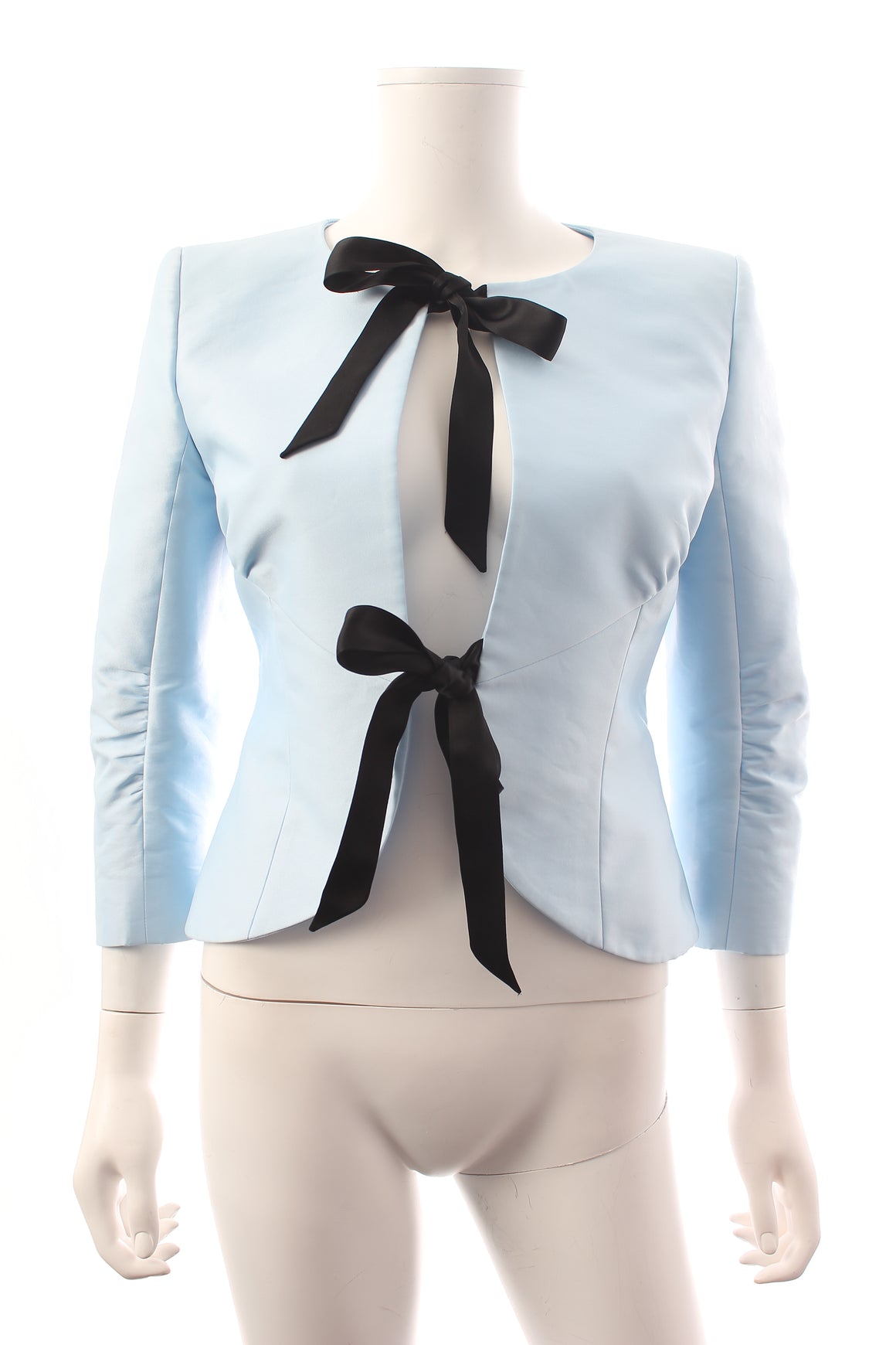 Valentino Tie-Front Cropped Satin Jacket