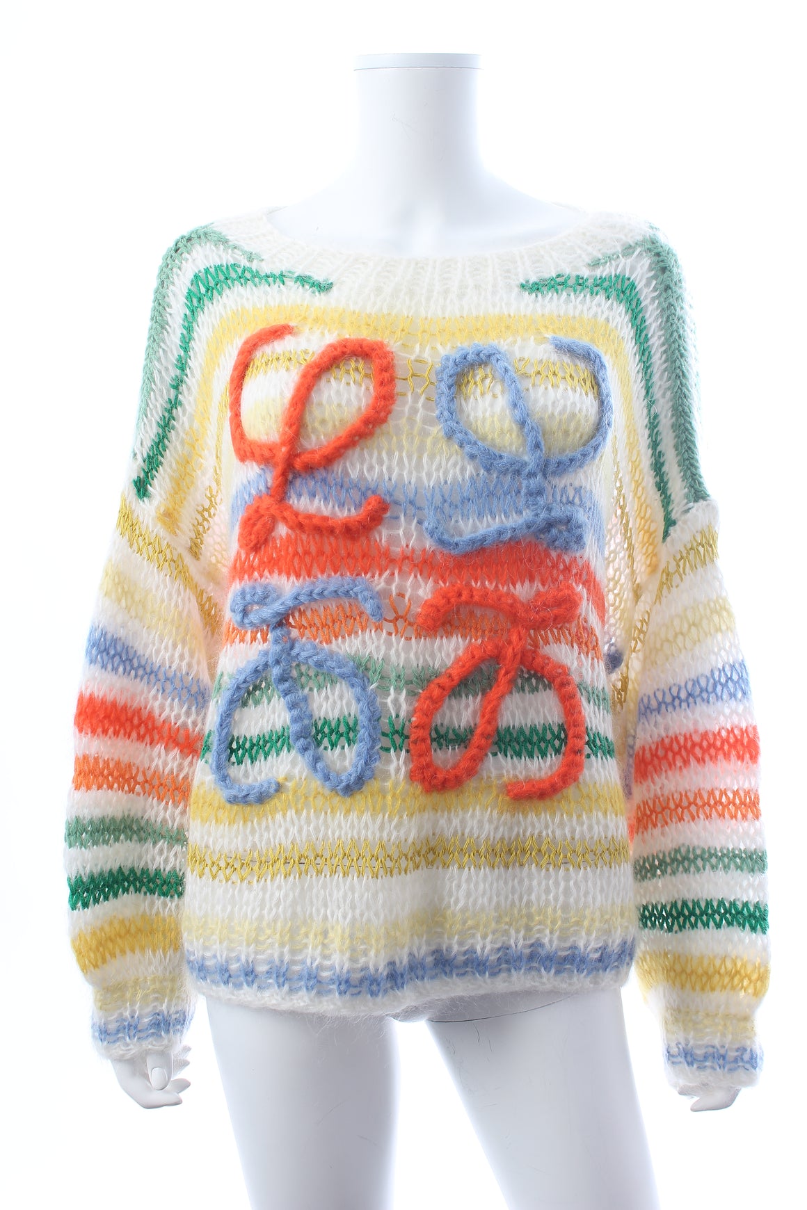 Loewe Striped Logo-Intarsia Mohair-Blend Knitted Jumper