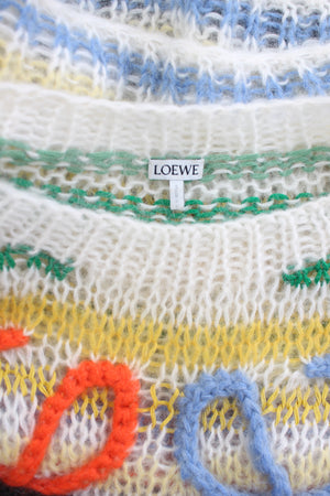 Loewe Striped Logo-Intarsia Mohair-Blend Knitted Jumper