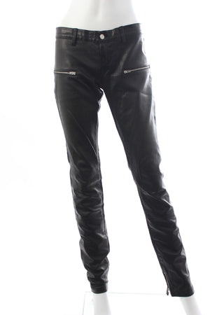 Golden Goose Zip-Detailed Leather Trousers