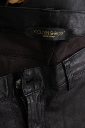 Golden Goose Zip-Detailed Leather Trousers