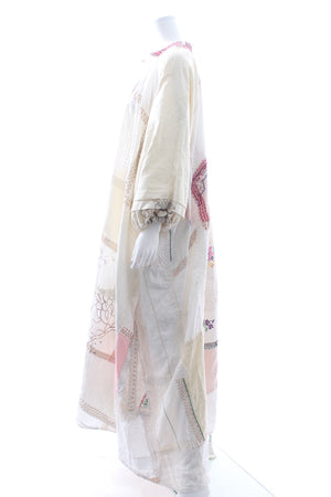 By Walid 1920s Embroidered Linen Doris Dress