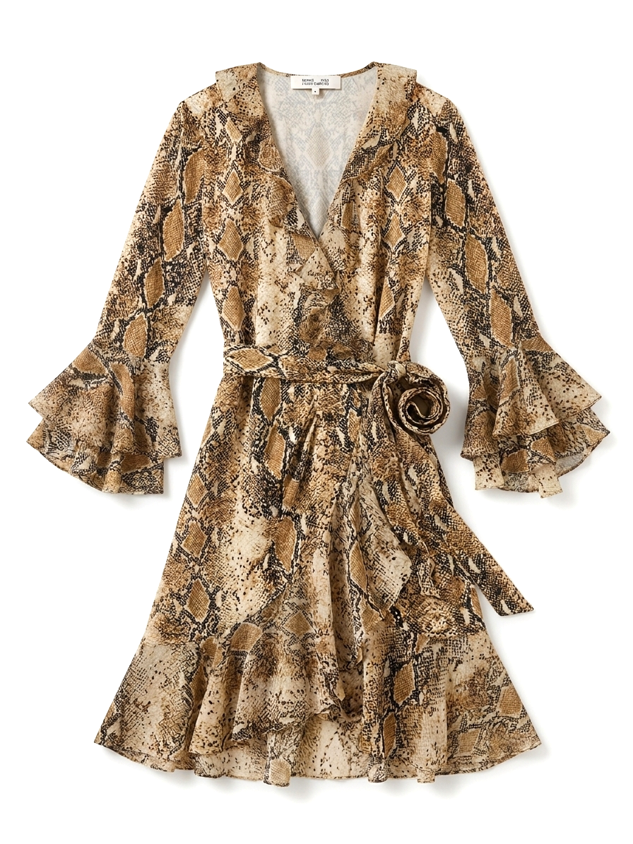 Diane Von Furstenberg Carli Snake Printed Silk Wrap Dress