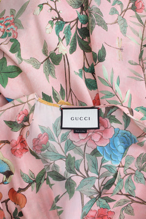 Gucci Tian Silk Printed Midi Dress