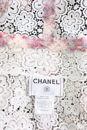 Chanel Spring 2004 Tweed and Camellia Crochet Lace Jacket