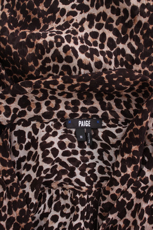 Paige Leopard Printed Tie-Neck Silk Printed Blouse