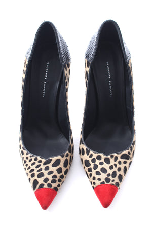 Giuseppe Zanotti Leopard-Printed Calf Hair and Leather 105 Pumps