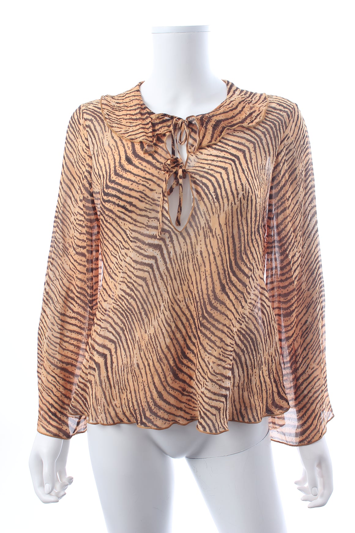 RIXO Darwin Tiger Printed Blouse