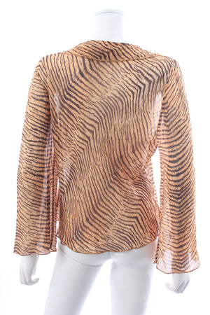 RIXO Darwin Tiger Printed Blouse